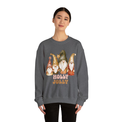 Holly Jolly Christmas Sweatshirt, Retro Gnome Christmas Sweatshirt, Have A Holly Jolly Vibes Christmas Sweatshirt