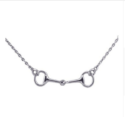 100% Authentic 925 Sterling Silver Snaffle Bit Horse Style Equestrian Pendant Necklace